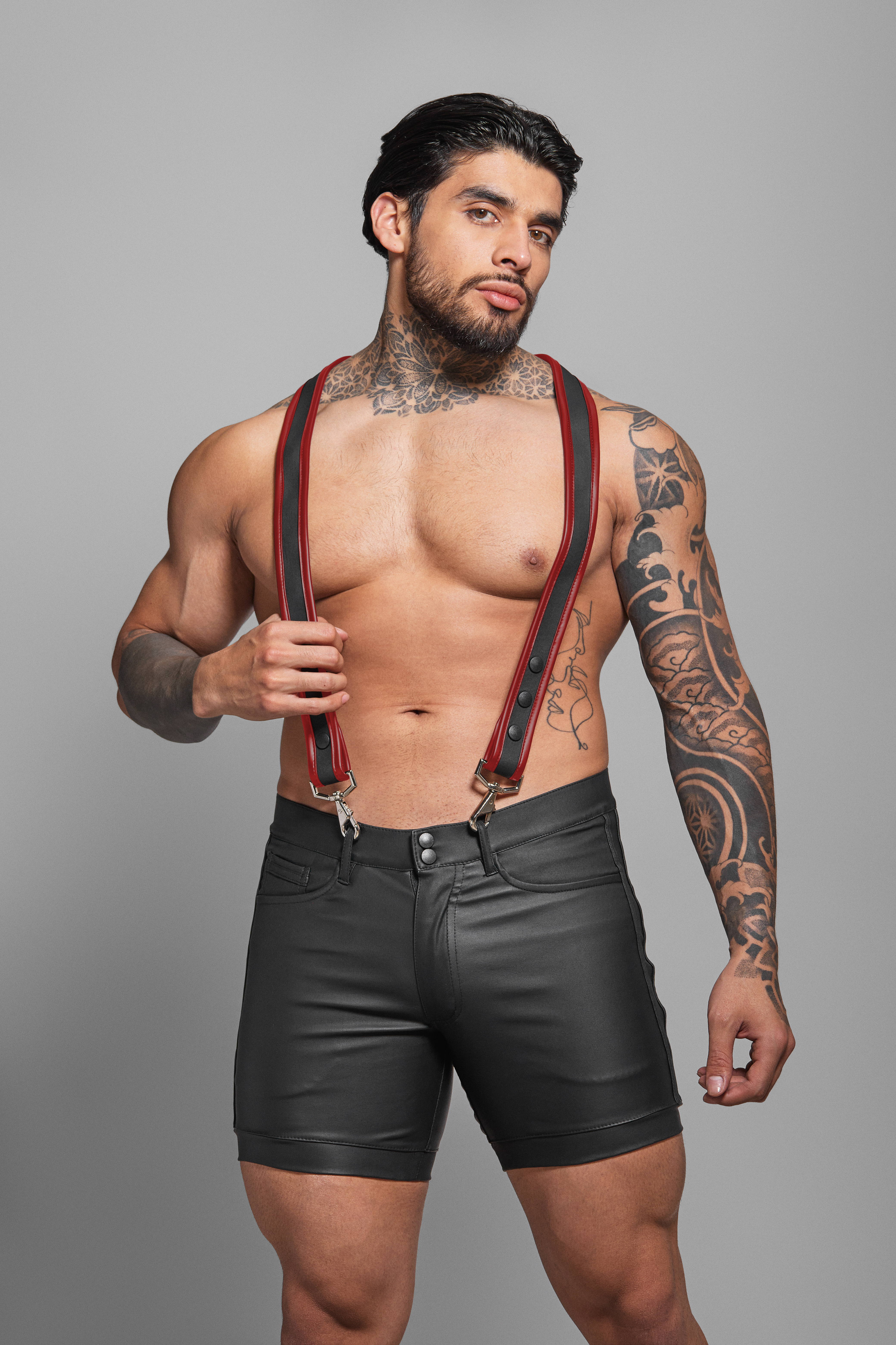 Dale Mas Biker + Eco Suspenders - Zwart/Rood