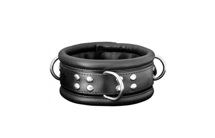Halsband 6,5 cm Zwart - Kiotos Leather*