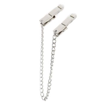 Zinklegering Tepelklemmen met Ketting - Zilver