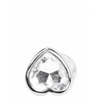 Buttplug Zilver met Hartvormige Diamant-M