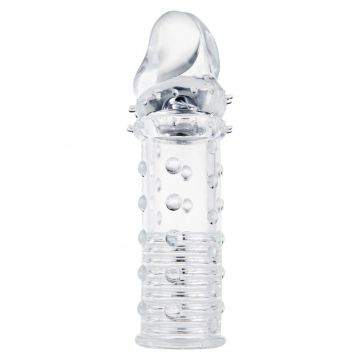 Verlengende Penis Sleeve met Noppen - Transparant