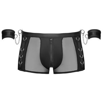 Shorts met Open Achterkant en Handboeien - Zwart
