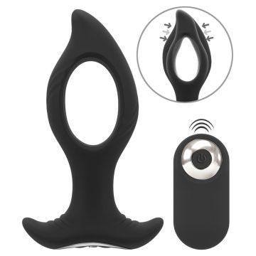 Anos Vibrerende Buttplug Met Gat - Zwart