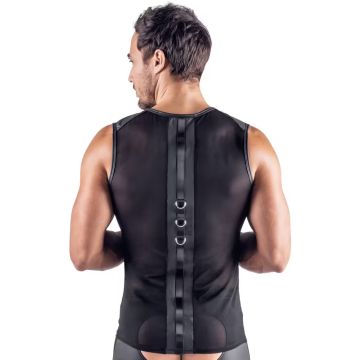 Mouwloos Shirt Mesh met Handboeien - Zwart