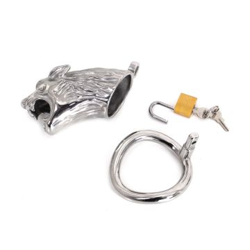 Kiotos Cock Cage Lion Zilver - 10 cm