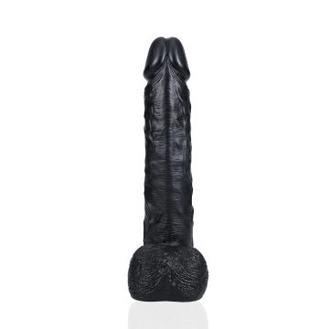 Realistische Dildo Extra Large Recht 35.5 cm - Zwart