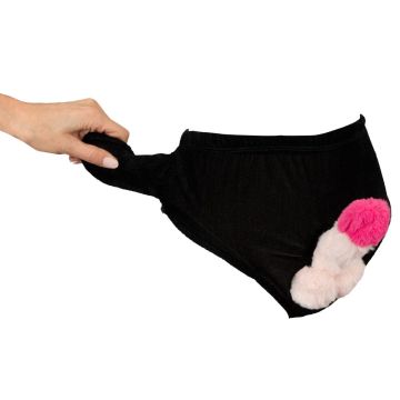 Slip met beweegbare pluche penis