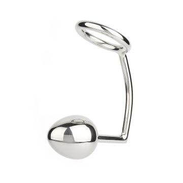 Mr. Steel  Cockring - 50mm -  with Anal Egg