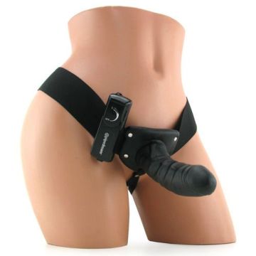 Fetish Fantasy Series For Him or Her Vibrating Hollow Strap-On-Zwart