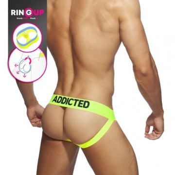 Addicted Ring Up Neon Mesh Jock - Neon Geel