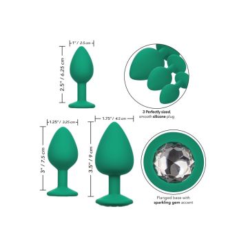 Buttplug set Cheeky Gems - Groen