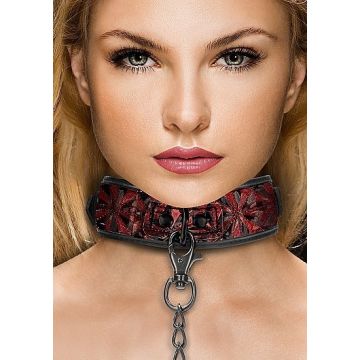 Luxe Halsband met Riem - Rood*
