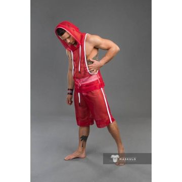 Maskulo Youngero Men's Fetish Shorts Mesh - Rood