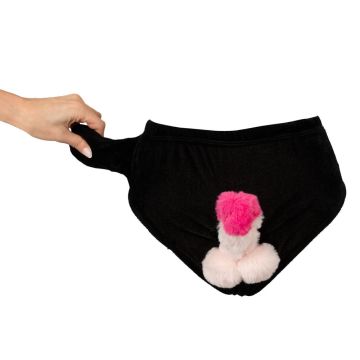 Slip met beweegbare pluche penis