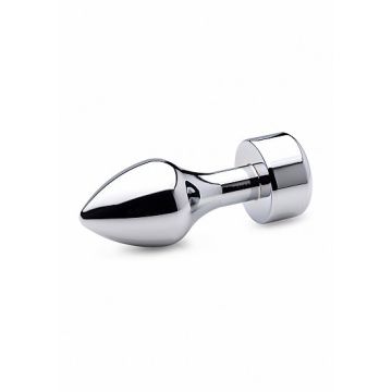 Aluminium Buttplug met Roze Steen - Large*