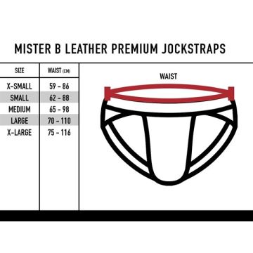 Mister B Leren Premium Jockstrap - Zwart / Rood