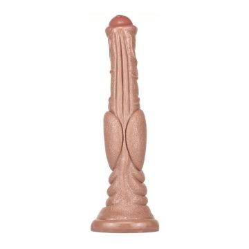 Monster Dog Dildo Lang 26 x 6cm Lichtbruin