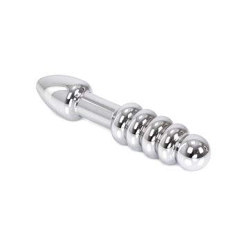 Spartan Steel Geribbelde Stalen Buttplug - 18 cm