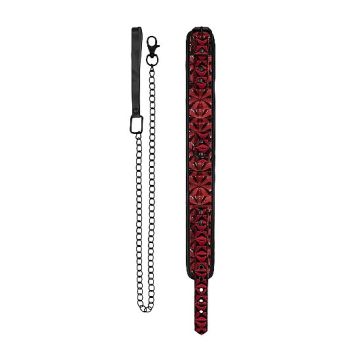 Luxe Halsband met Riem - Rood*