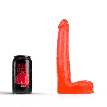 All Black Dennis Dildo Rood - 21 cm
