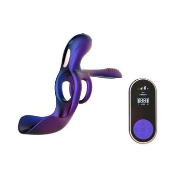 Hueman Cockring met Eikel- en Perineumstimulator Zenith - Paars