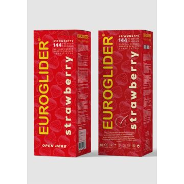 Euroglider Condooms Aardbei Smaak - 144 Stuks