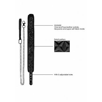 Luxe Halsband met Riem - Zwart*