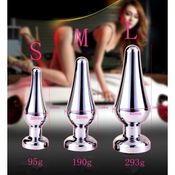 Spartan Steel Aluminium Buttplug met Kristal - Medium