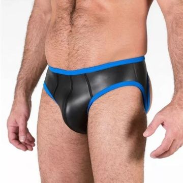 665 Leather Neopreen Open Slip - Blauw