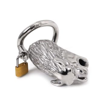 Kiotos Cock Cage Lion Zilver - 10 cm