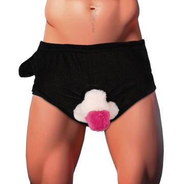 Slip met beweegbare pluche penis