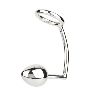 Mr. Steel  Cockring - 45mm -  with Anal Egg