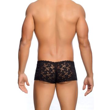 MOB Eroticwear Rose Kanten Boy Short - Zwart