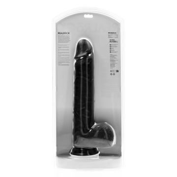 Realistische Dildo Extra Large Recht 35.5 cm - Zwart