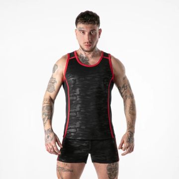 Locker Gear Full Military Access Tank Top - Zwart/Rood