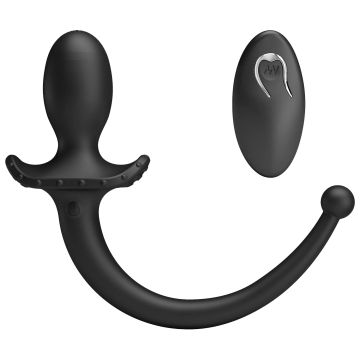 Mr. Play Buttplug met Afstandsbediening en Staart Zwart - Super Power