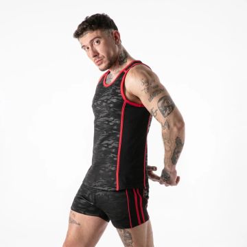 Locker Gear Full Military Access Tank Top - Zwart/Rood
