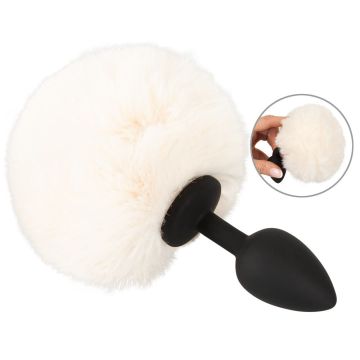 Buttplug Fluffy Tail Maat S - Wit