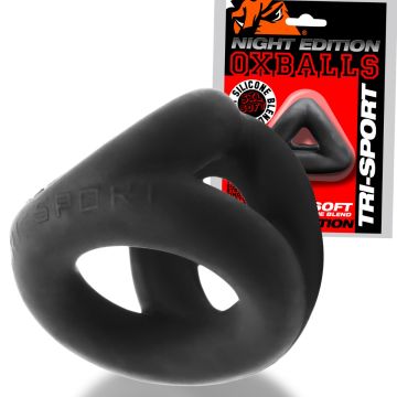 Cock&Ball Sling TRI-SPORT Night Edition - Zwart