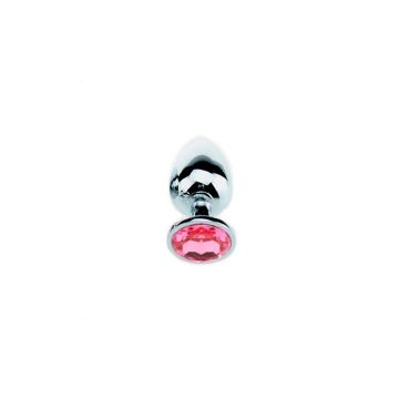 Kiotos Buttplug Aluminium met Siersteen Small - Roze