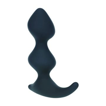Full Double Ripple Siliconen Prostaatplug - Zwart
