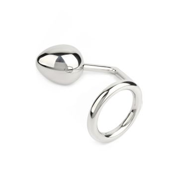Mr. Steel  Cockring - 50mm -  with Anal Egg