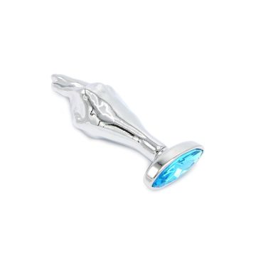 Kiotos Fist Buttplug met Blauwe Steen - L