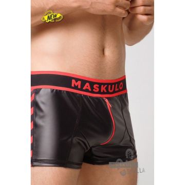 Maskulo Skulla Fetish Leatherette Short - Rood