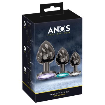 Anos Metalen Buttplug Set - Diverse Kleuren