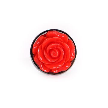 Kiotos Aluminium Buttplug Red Rose - 7 cm