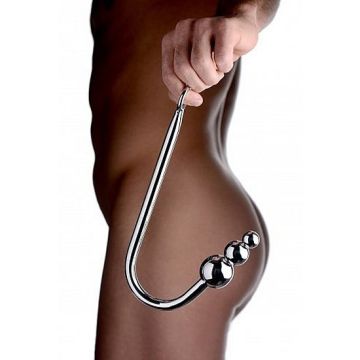 Beaded Anal Hook - Zilver