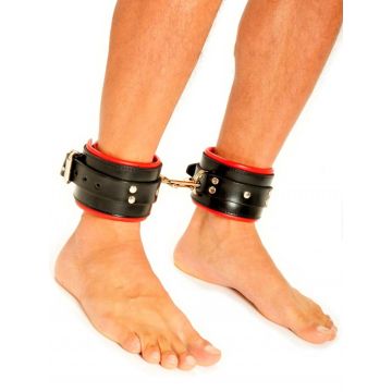 Fist Leren Enkelboeien - Zwart/Rood