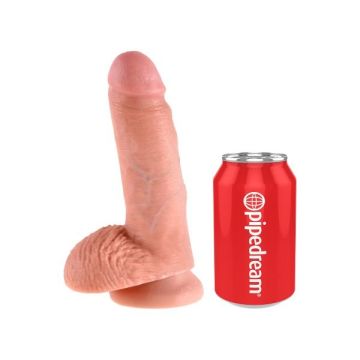 King Cock - Dildo met ballen 18cm*-Huidskleur