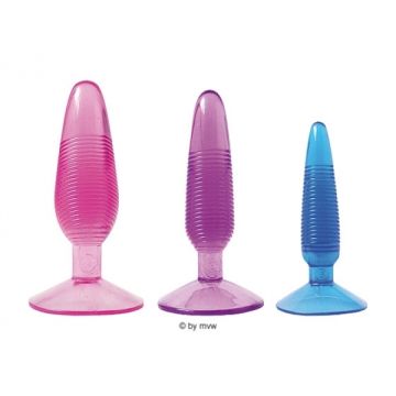 Geribbeld Jelly Buttplug set